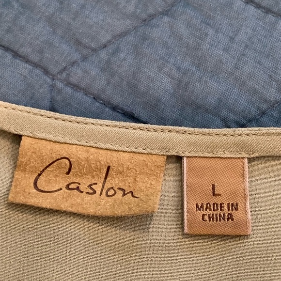 Caslon Silk Celadon Crepe Sleeveless Tank Top - Picture 4 of 5